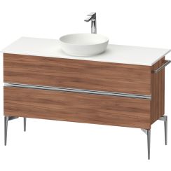 Duravit Sivida skříňka 124.5x47.5x54.8 cm pod umyvadlo závěsná ořechová-chrom SV4660010790000