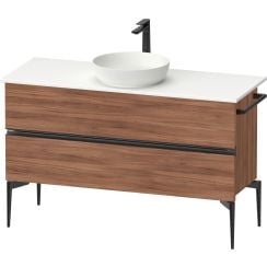 Duravit Sivida skříňka 124.5x47.5x54.8 cm pod umyvadlo závěsná černá-ořechová SV46600BD790000