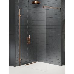 New Trendy Avexa Copper Brushed sprchová zástěna walk-in 130 cm měděná kartáčovaný/průhledné sklo EXK-7150