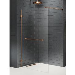New Trendy Avexa Copper Brushed sprchová zástěna walk-in 120 cm měděná kartáčovaný/průhledné sklo EXK-7161
