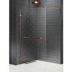 New Trendy Avexa Copper Brushed sprchová zástěna walk-in 80 cm měděná kartáčovaný/průhledné sklo EXK-7167