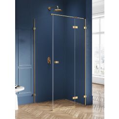 New Trendy Avexa Gold Brushed sprchový kout 120x110 cm obdélníkový zlatá kartáčovaný/průhledné sklo EXK-1773
