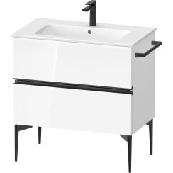 Duravit Sivida skříňka 81x47.7x59.1 cm pod umyvadlo závěsná bílá-černá SV46440BD220000