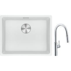 Sada kuchyňská baterie Franke Pescara L Slide-In 115.0538.940, granitový dřez Franke Maris 125.0698.007