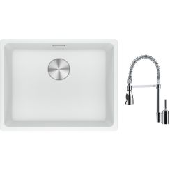 Sada granitový dřez Franke Maris 125.0698.007, kuchyňská baterie Franke Sentinel 115.0029.591