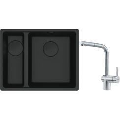 Sada granitový dřez Franke Maris 125.0697.756, kuchyňská baterie Franke Atlas 115.0521.439