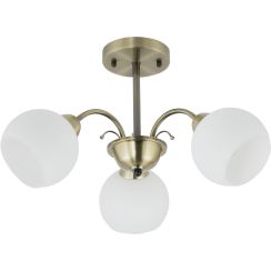 Candellux Nestor stropní světlo 3x40 W bílá-patina 33-34939