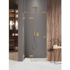 New Trendy Avexa Gold Shine XR sprchové dveře 130 cm sklopné zlatá lesk/průhledné sklo EXK-6746