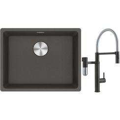Sada kuchyňská baterie Franke Vital Semi-Pro 120.0621.313, granitový dřez Franke Maris 125.0716.375