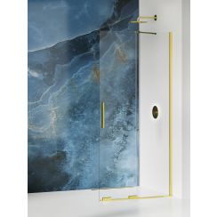 New Trendy Smart Light Gold sprchová zástěna walk-in 130 cm zlatá lesk/průhledné sklo EXK-4298-WU