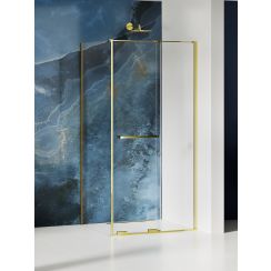 New Trendy Smart Light Gold sprchový kout 140x110 cm obdélníkový zlatá lesk/průhledné sklo EXK-6715