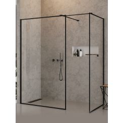 New Trendy New Modus Black sprchový kout walk-in 130x120 cm obdélníkový černá matný/průhledné sklo EXK-5661