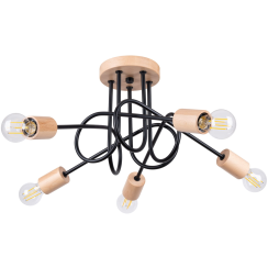 Sollux Lighting Ember stropní světlo 5x15 W černá SL.1478
