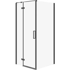 Cersanit City sprchový kout 90x90 cm čtvercový černá matný/průhledné sklo S584-102