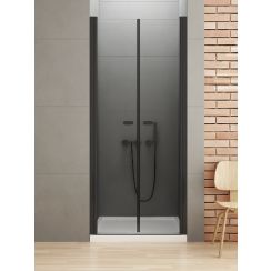 New Trendy New Soleo Black sprchové dveře 130 cm sklopné černá matný/průhledné sklo D-0248A