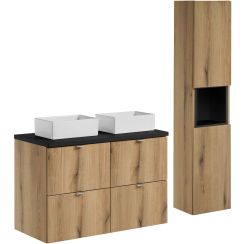 Sada skříňka Comad Nova Oak NOVA OAK A 82-50-2S, skříňka Comad Nova Oak NOVA OAK A 80-03-2D(W80-01A), NOVA BLACK B 89-100, UN-GAJA35-SW 78570A(35), NOVA BLACK A 83-27-Q(W83-04D)