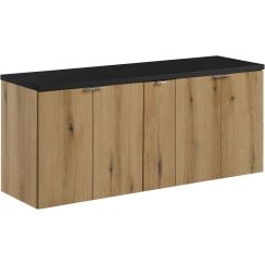 Sada deska Comad Nova Black NOVA BLACK B 89-140, skříňka Comad Nova Oak NOVA OAK A 82-60-2D, NOVA OAK A 81-20-1D(W81-01A)