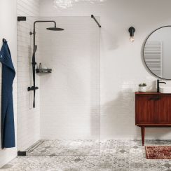 Sealskin Pure sprchová zástěna walk-in 120 cm černá matný/průhledné sklo PU011206195100