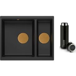 Sada dřez GraniteQ Quadron Logan HCQL5646U7-C1_U, termohrnek Quadron M0051