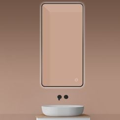 Oltens Nordlis zrcadlo 60x120 cm obdélníkový s osvětlením s vyhřívací podložkou černá 64121300