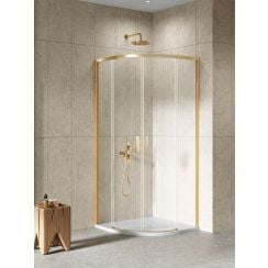 New Trendy Prime Gold Brushed sprchový kout 90x90 cm půlkulatá zlatá kartáčovaný/průhledné sklo K-3589