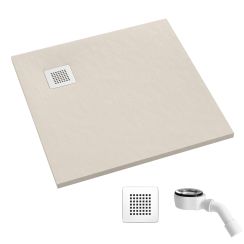 Schedpol Kalait Cashmere Stone čtvercová sprchová vanička 80x80 cm béžová 33100PKSTM2