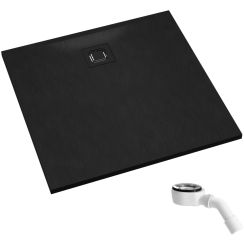 Schedpol Majestic Black Stone čtvercová sprchová vanička se sifonem 80x80 cm černá 3.3500/C/ST-M6/C