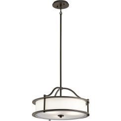 Elstead Lighting Emory závěsné svítidlo 3x60 W hnědá KL-EMORY-P-S-OZ