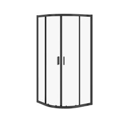 Cersanit Arteco sprchový kout 80x80 cm půlkulatá černá matný/průhledné sklo S913-013
