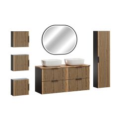 Sada zrcadlo Comad Apollo 2 LUSTRO APOLLO 2 900X700, skříňka Comad Xilo XILO BLACK WOTAN 80-01-D-1D, XILO BLACK WOTAN 82-60-D-2S, NATURE WOTAN 89-120-46 M, XILO BLACK WOTAN 83-01-D-1D, UM-6252SMILE40DP