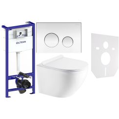 Sada WC mísa se sedátkem s pomalým sklápěním Hagser Beno HGR14000042, podomítkový WC modul Oltens Triberg 50001000, 57102100, HGR11000045, 49301000