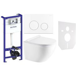 Sada WC mísa se sedátkem s pomalým sklápěním Hagser Beno HGR14000042, podomítkový WC modul Oltens Triberg 50001000, HGR11000045, 57102000, 49301000