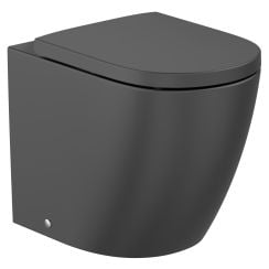 Roca Meridian záchodová mísa stojícístativ bez splachovacího kruhu s vírovým splachováním černá mat A347747080