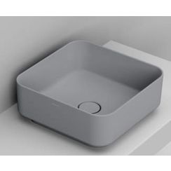 Ceramica Dolomite Noemi umyvadlo 40x40 cm čtvercový na pult šedá/kámen matný D311745