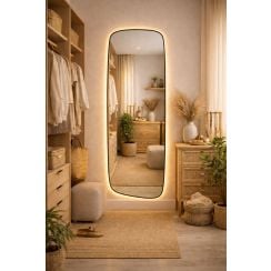 Baltica Design Stone Calm zrcadlo 50x155 cm s osvětlením černá 5904107932583