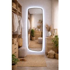 Baltica Design Stone Calm zrcadlo 50x155 cm s osvětlením černá 5904107932576