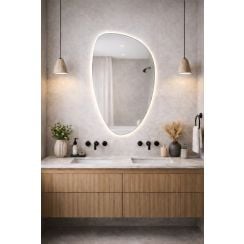 Baltica Design Stone Fluid zrcadlo 55x92 cm s osvětlením 5904107933108