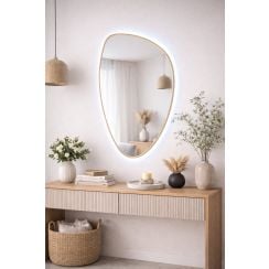 Baltica Design Stone Fluid zrcadlo 55x92 cm s osvětlením zlatá 5904107932729