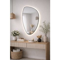 Baltica Design Stone Fluid zrcadlo 55x92 cm s osvětlením černá 5904107932682