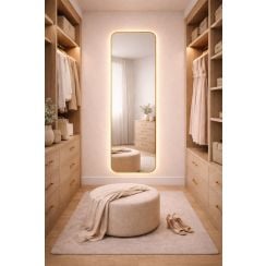 Baltica Design Stone Aura zrcadlo 50x155 cm s osvětlením zlatá 5904107932910