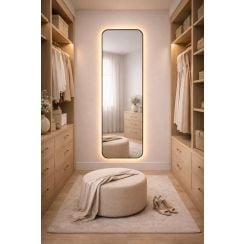Baltica Design Stone Aura zrcadlo 50x155 cm s osvětlením černá 5904107932880
