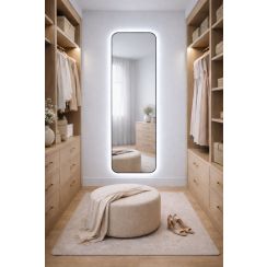 Baltica Design Stone Aura zrcadlo 50x155 cm s osvětlením černá 5904107932873