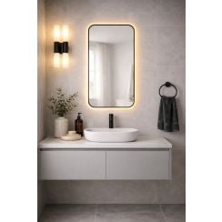 Baltica Design Stone Aura zrcadlo 60x90 cm s osvětlením černá 5904107932828