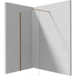 Deante Prizma sprchová zástěna walk-in 90 cm hnědá kartáčovaný/průhledné sklo KTJ_C39P