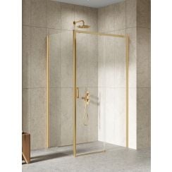 New Trendy Prime sprchový kout 140x80 cm obdélníkový zlatá kartáčovaný/průhledné sklo D-0792A/D-0329B