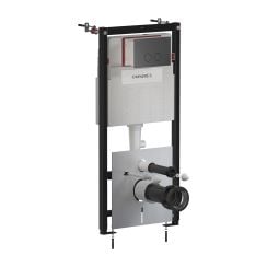 Omnires Eco Flush Set podomítkový wc modul se splachovacím tlačítkem pro závěsnou mísu STFWCECO1R45-RGR