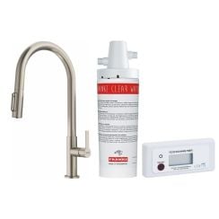 Sada kuchyňská baterie Franke Maris Slim Clear Water J Pull-Out 120.0736.604, filtr pod dřez Franke Clear Water 133.0284.025