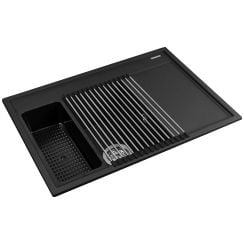 Pyramis Camea granitový dřez 68x50 cm černá 070223211