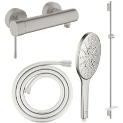 Sada sprchová baterie Grohe Essence 33636DC1, sprchová tyč Grohe Rainshower 26603DC0, 26574DC0, 28388DC1