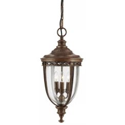 Elstead Lighting English Bridle venkovní závěsná lampa 3x60 W hnědá FE-EB8-L-BRB
